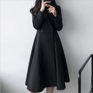 Autumn New Plus Size Women's Long Suit Trench Coat