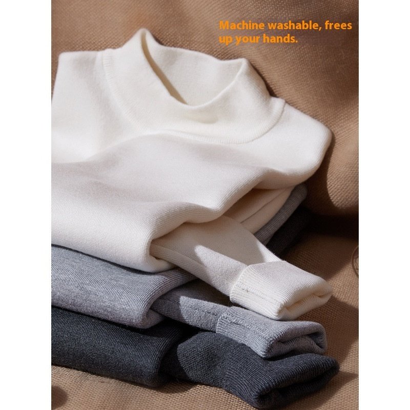 Autumn And Winter Mock Neck Sweater Men's Undershirt - Image 2