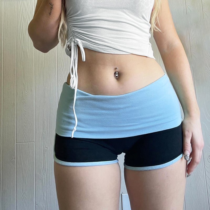 Slim Fit Hot Girl Home Pants Casual Shorts Women's Summer Stitching Contrast Color - Image 4