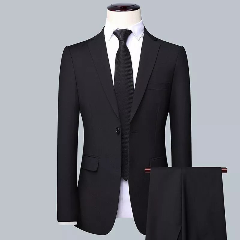 Suit Set Three-piece Set Men's Korean Style Slim Fit Business - Image 3