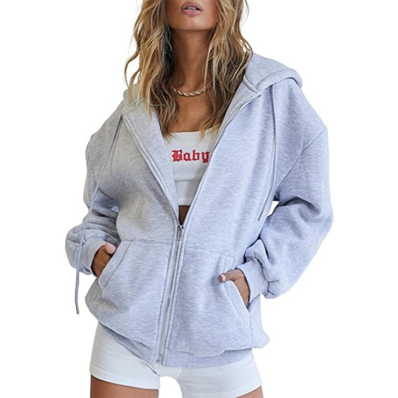 Women's Velvet Padded Hooded Sweatshirt Casual Zipper Cardigan - Image 4