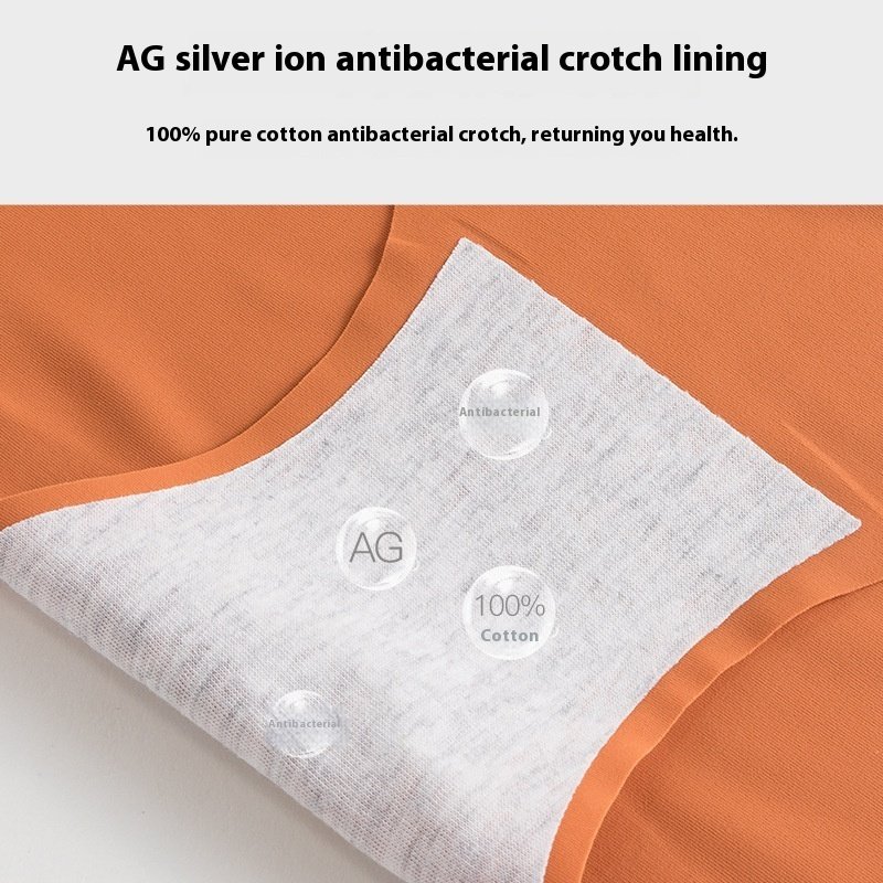 Ice Silk Underwear For Women Traceless Mid Waist Cotton Crotch Antibacterial - Image 3