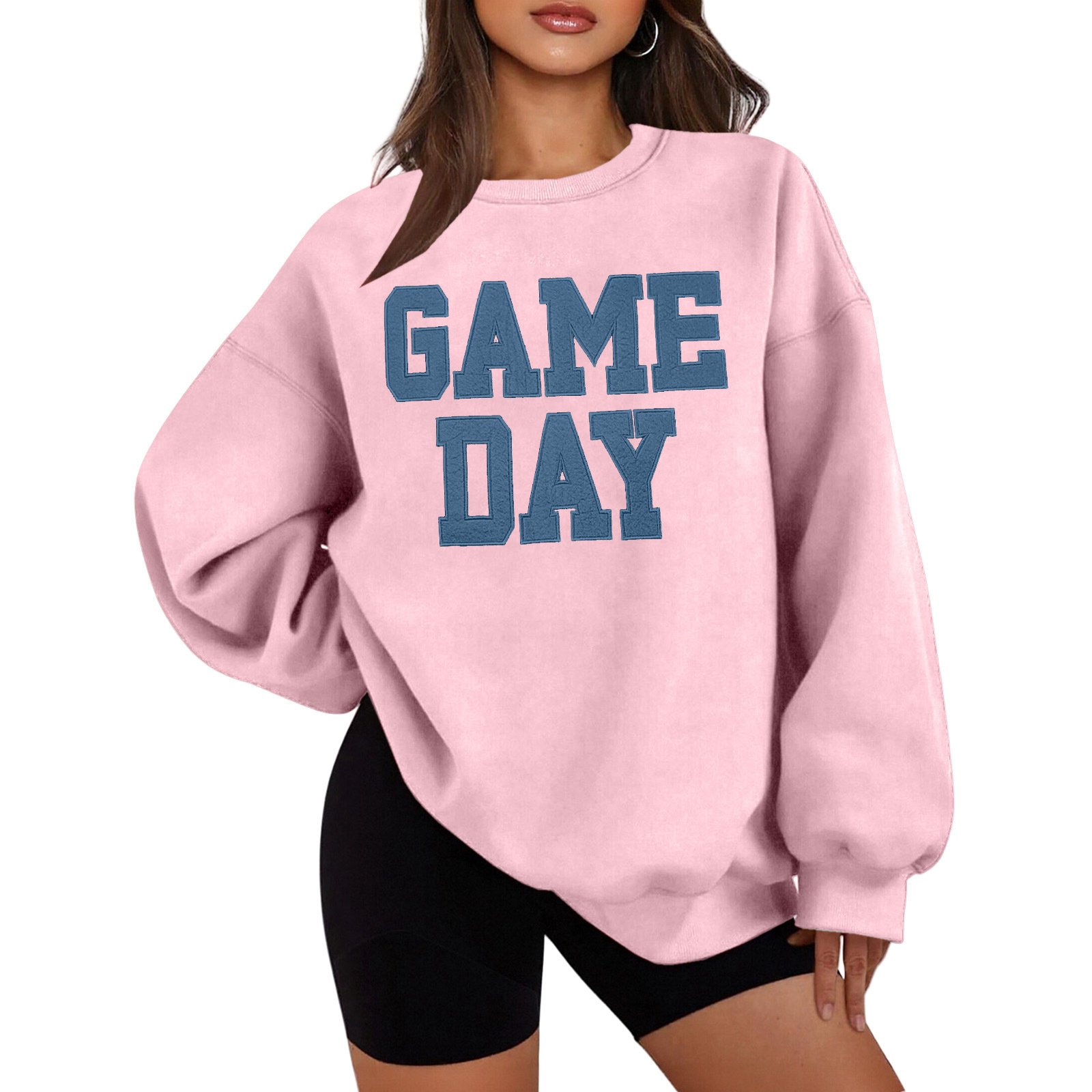 Casual Loose Letters Printed Crew Neck Sweatshirt - Image 9
