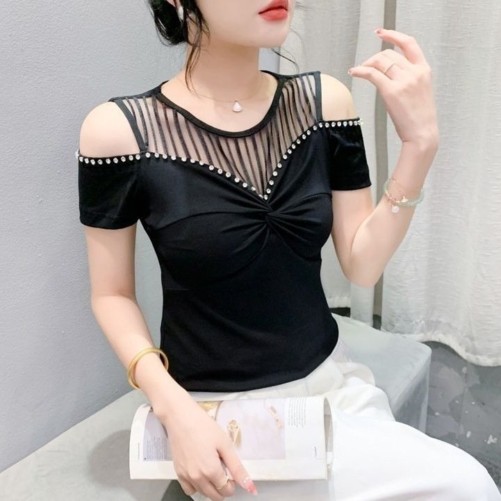 Fashion Hot Girl Sexy Off-shoulder T-shirt Women's Summer - Image 4
