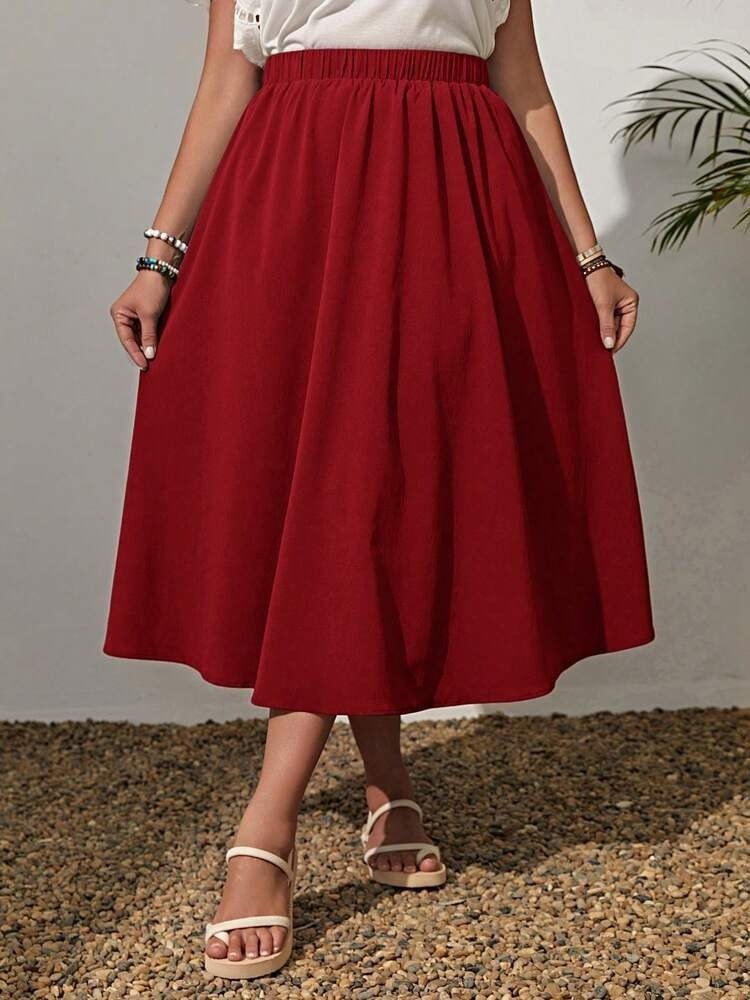 Spring Summer Women's Wear New Fashion Elastic Waist Plus Size Skirt Women - Image 7
