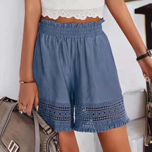 Women's Pure Color All-matching Casual Lace Shorts