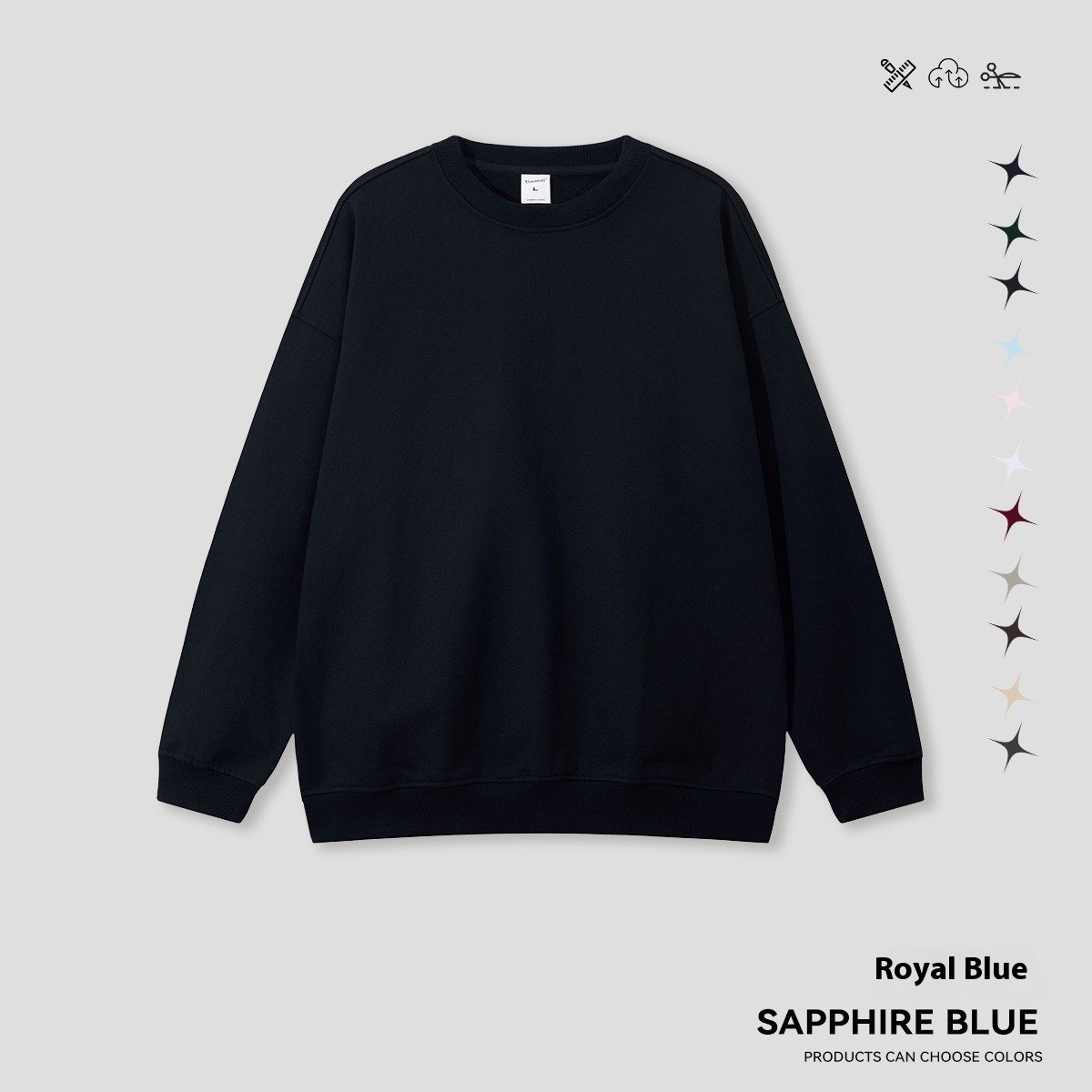 Round Neck Solid Color Hoodie Street Fashion Loose - Image 4