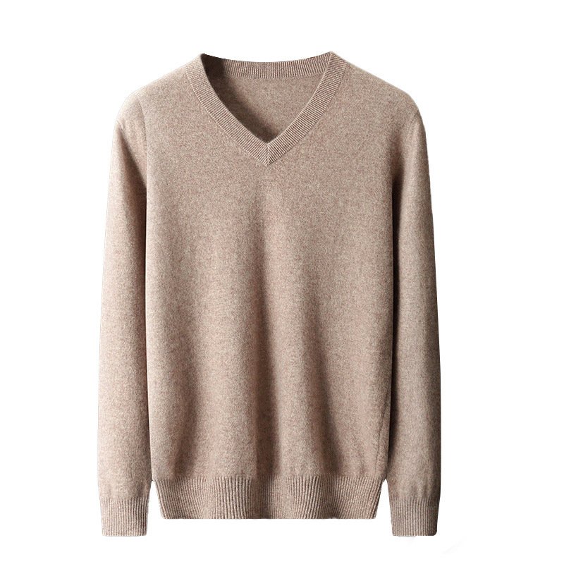 Cashmere Sweater Men's V-neck Loose - Image 5