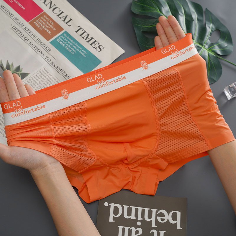 Ice Silk Thin Mesh Breathable Traceless Boxer Shorts - Image 8
