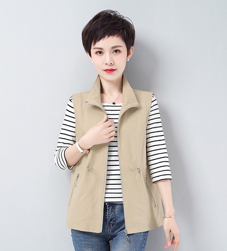 Women's Short Spring And Autumn Casual Fashion Waist-controlled Vest Cardigan - Image 2