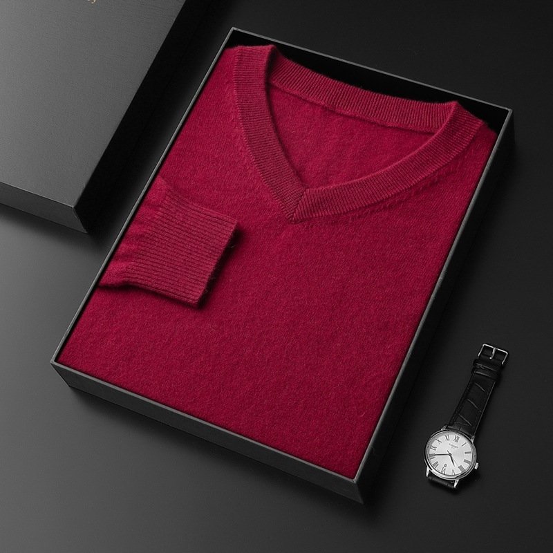 Cashmere Sweater Men's V-neck Loose