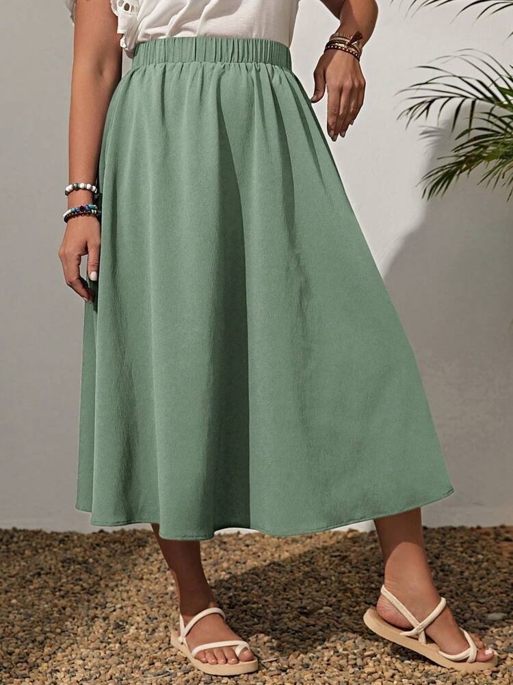 Spring Summer Women's Wear New Fashion Elastic Waist Plus Size Skirt Women - Image 8