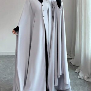 Light Grey Longline Cloak Dress