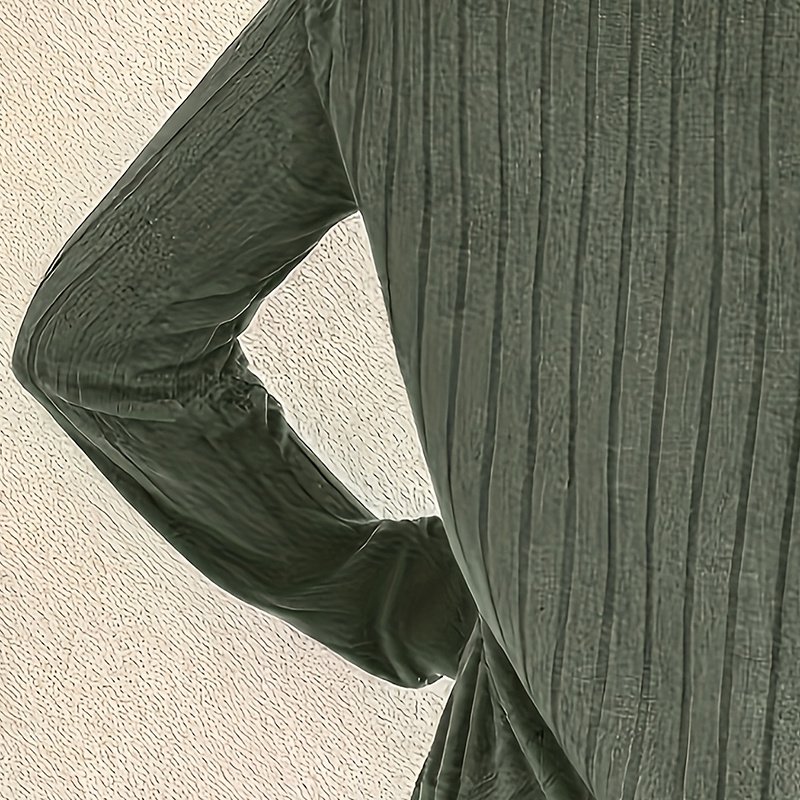 Women's Long Sleeve Blouses Shirts With Ribbed Knit Work Office Basic Tops - Image 4