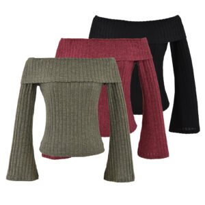 Idle Style Off-the-shoulder Slim Pullover T-shirt