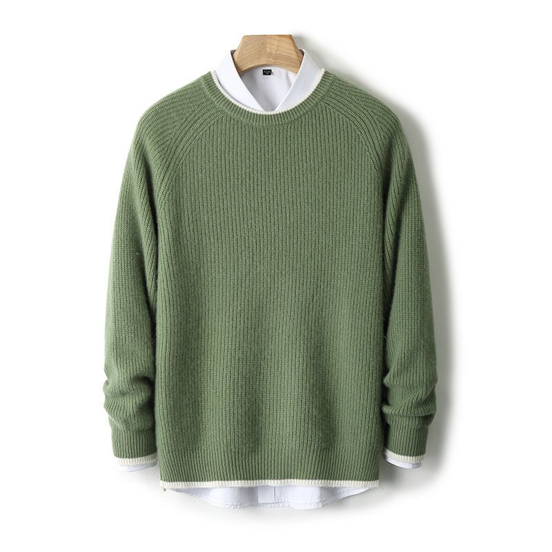 New Round Neck Double-strand Thickened Sweater For Men - Image 7