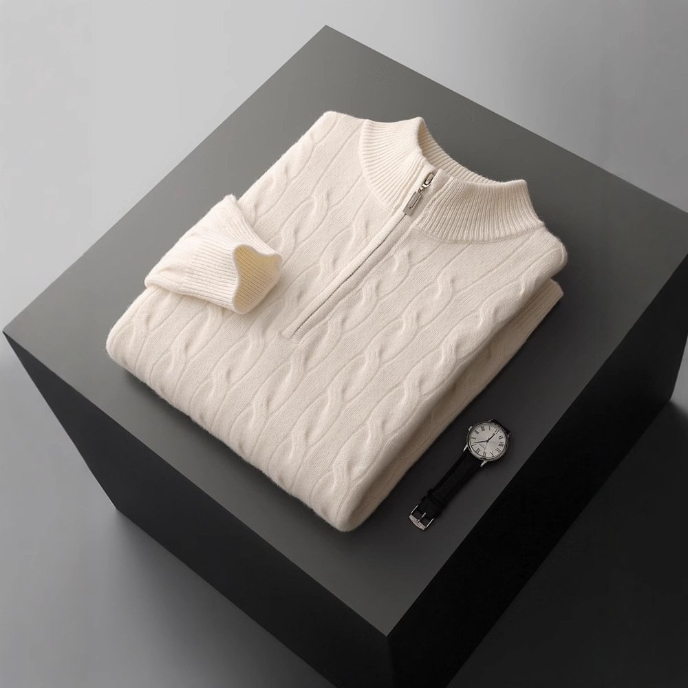 Jacquard Double-strand Thickened Long-sleeved Sweater - Image 3