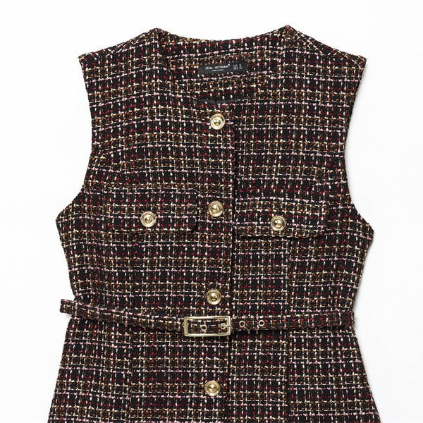 Women's Fashionable Belt Texture Top Vest - Image 3