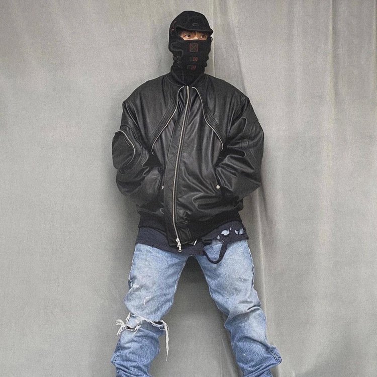 Heavy Industry Vintage Leather Flight Jacket Baggy Coat - Image 4