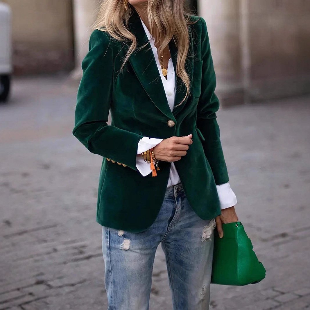 Women's Fashionable Elegant Solid Color Coat - Image 4