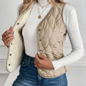 Plush Lining Padded Vest Winter Clothes Acket