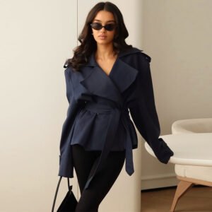 Women's Fashion Waist-controlled Long-sleeved Coat