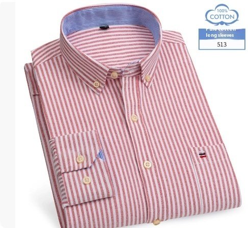 Middle-aged Men's Long Sleeve Pure Cotton Plaid Shirt - Image 4