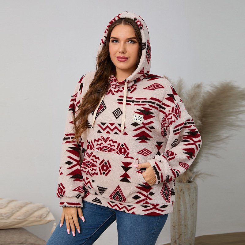 Loose Casual Long Sleeves Plush Large Pocket Top - Image 7