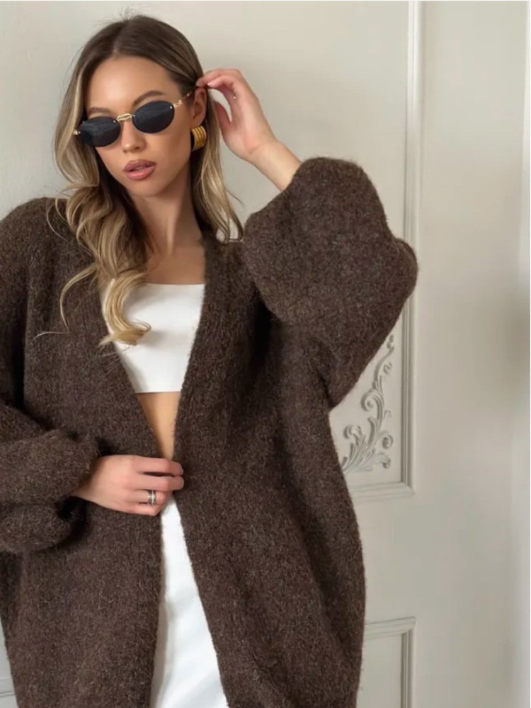 Fashion Mid-length Knitted Cardigan Top Women - Image 8