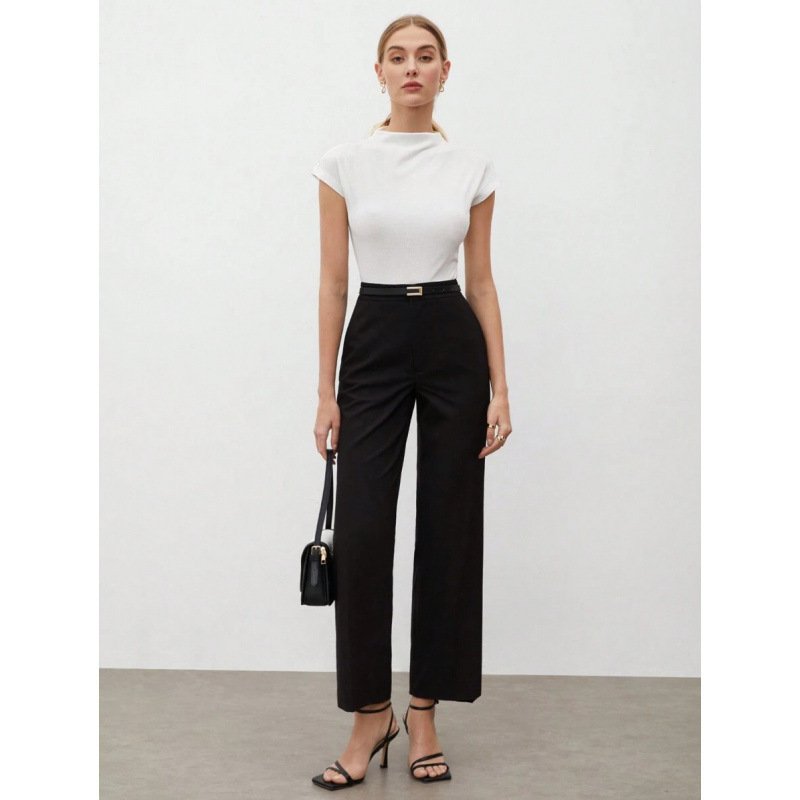 Women's Slim Fit Fashionable All-match Pure Color Tight Half Sleeve - Image 7