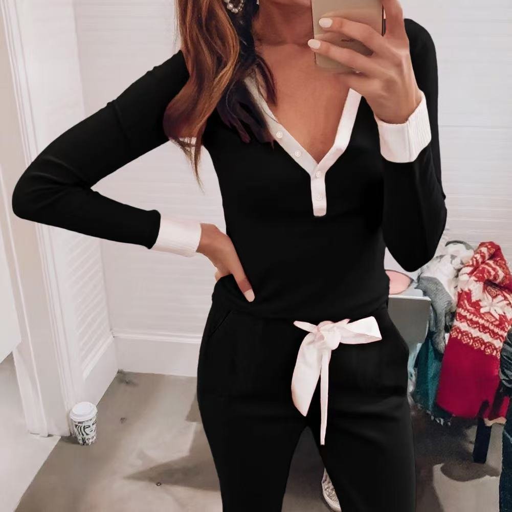Girdle Casual Ribbon Casual Pants Suit Women