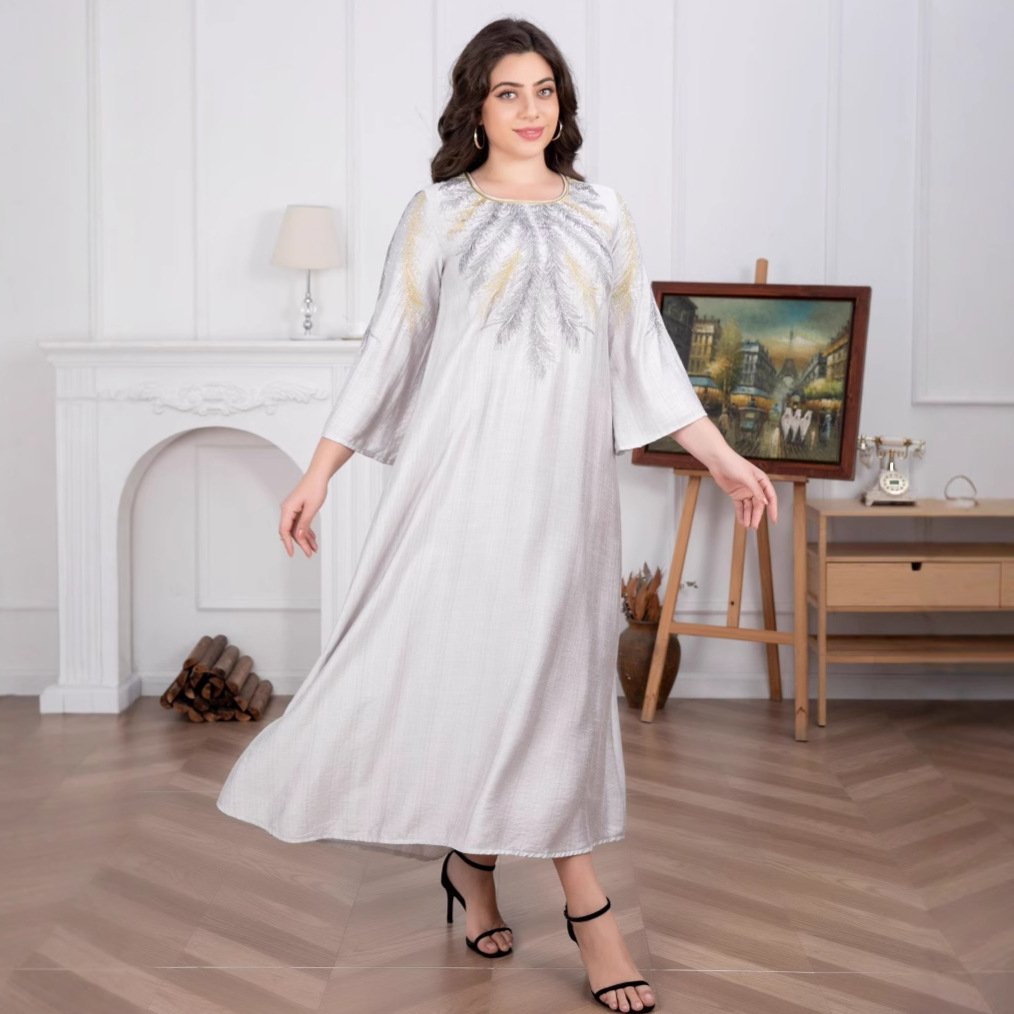 Women's Gilded Muslim Plus Size Dress - Image 4