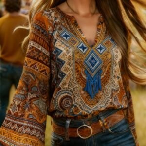 Women's Bohemian Retro Floral T-Shirt