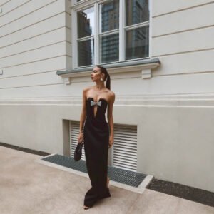 Off-shoulder Backless Super Deep V Bandeau Slim-fit Party Dress