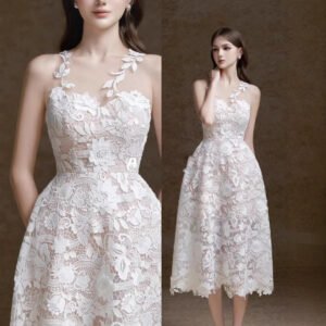 New Three-dimensional White Lace Dress Women