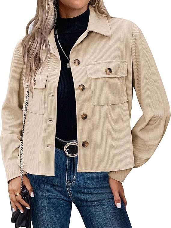 Short Corduroy Button Navel Jacket Short Coat Cross Border - Image 2