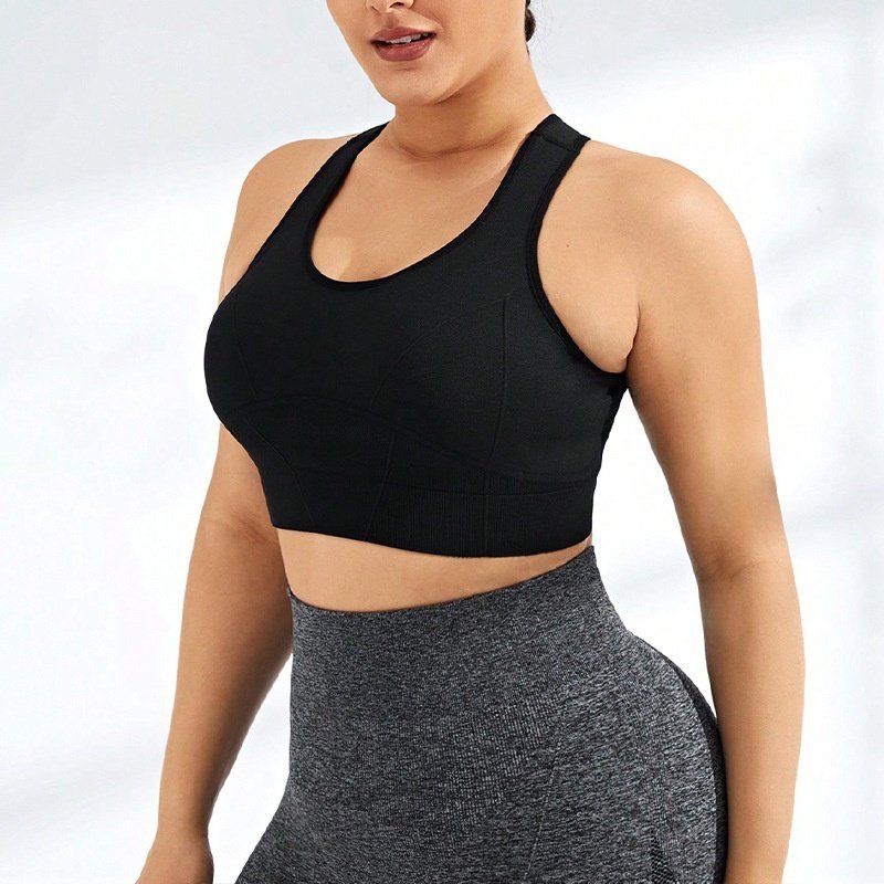 European And American Ladies Yoga Exercise Seamless Vest Shockproof Push-up Workout Underwear - Image 3