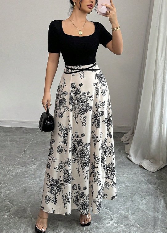 Women's Dress Slimming French Floral Long - Image 6