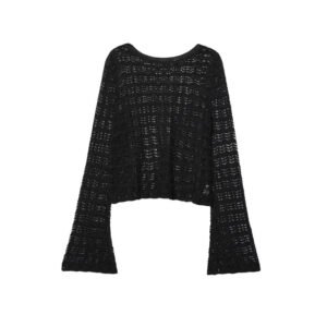Women's Hollow Jacquard Mesh Short Sweater