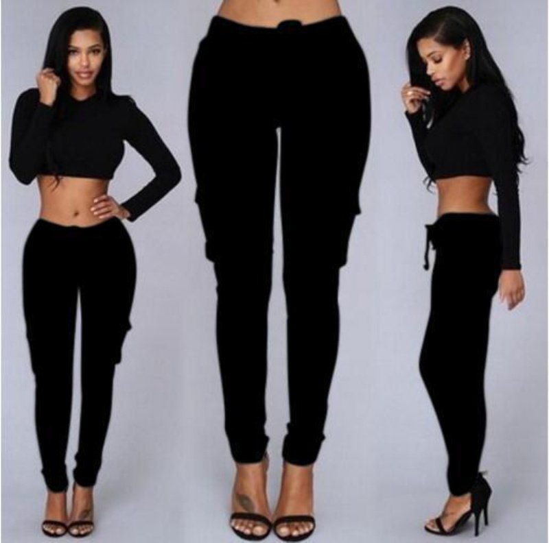 Women's Multi-Pocket Drawstring Casual Pants - Image 4