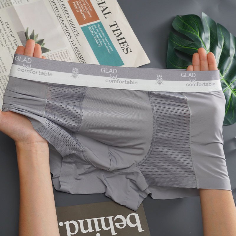 Ice Silk Thin Mesh Breathable Traceless Boxer Shorts - Image 2