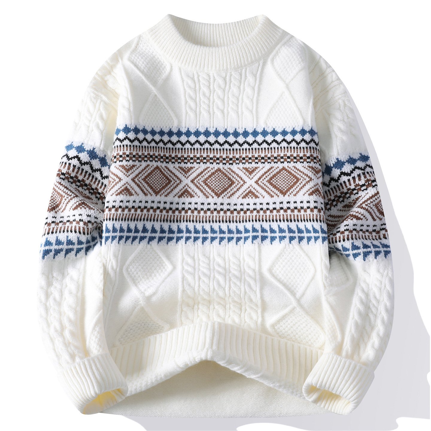 Autumn And Winter Fashion Trend Mock Neck Sweater Men - Image 2