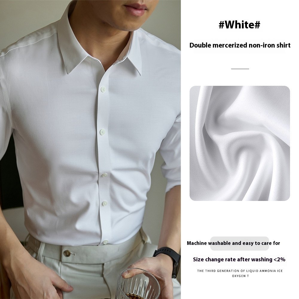 Men's High-end Ironing Free Long Sleeves Shirt - Image 4