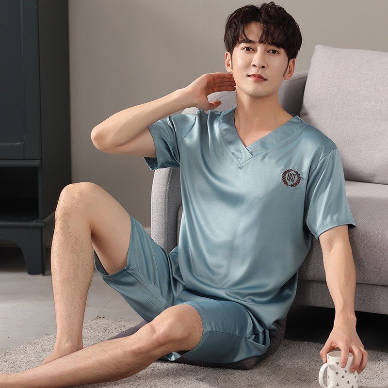 Pajamas Short-sleeved Shirt And Shorts Loose Ice Silk Suit Homewear - Image 5