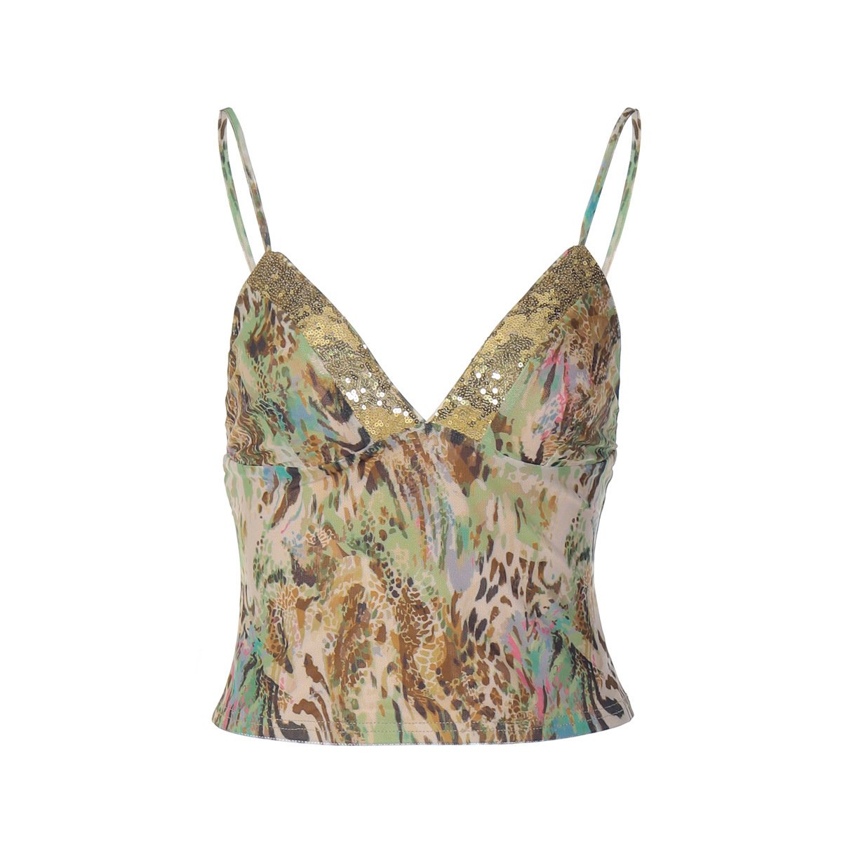 Sexy Lace Stitching Deep V-neck Slim Fit Backless Sling - Image 5