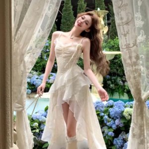 Irregular Fairy Dress Women's Wooden Ear Dress