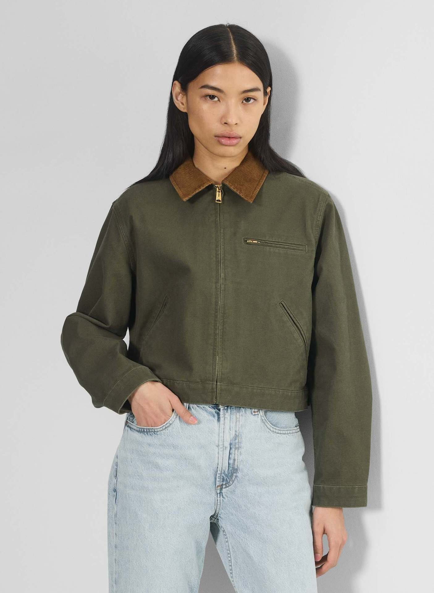 American Vintage Overalls Jacket Fall Winter Coat Top Short - Image 10