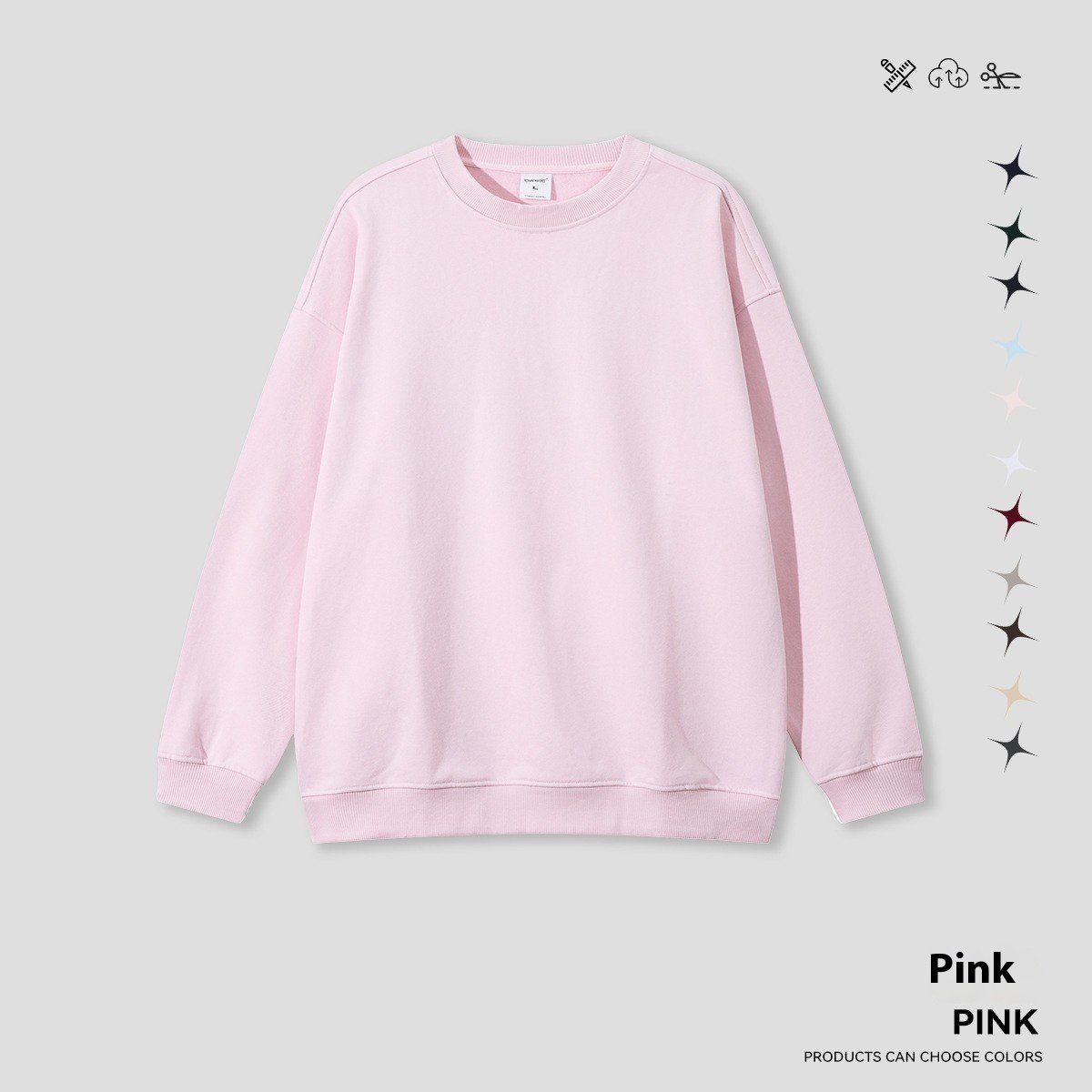 Round Neck Solid Color Hoodie Street Fashion Loose - Image 6