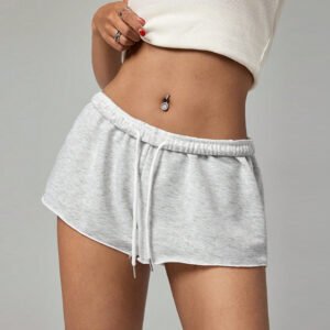 Women's Solid Color Loose And Versatile Drawstring Shorts