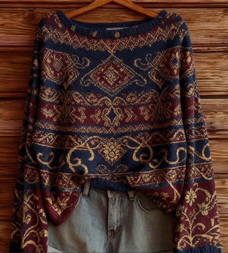 Lady Retro Style Long Sleeve